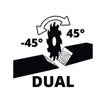 Dualwinkel-Sägesymbol für Winkelschnitte