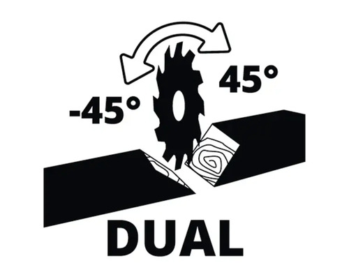 Dualwinkel-Sägesymbol für Winkelschnitte