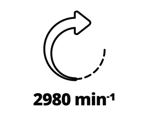 2980 Umdrehungen pro Minute