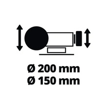 Symbol für 200 Millimeter und 150 Millimeter Durchmesser