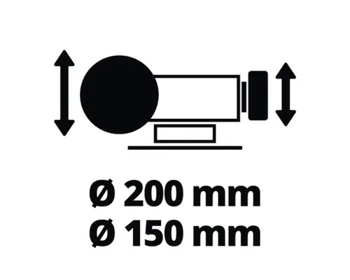 Symbol für 200 Millimeter und 150 Millimeter Durchmesser