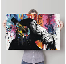 Wandbild mit Affe und Kopfhörern