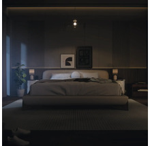 Schlafzimmer mit Bett, Nachttischen und Dekoration