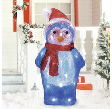 Dekorativer Pinguin mit Mütze und Schal für den Außenbereich