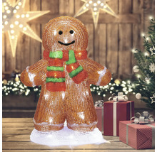 Lebkuchenmann Figur mit Beleuchtung und Schal als Weihnachtsdekoration