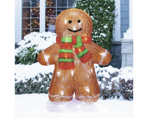 Lebkuchenmann Weihnachtsdekoration mit Schal für den Außenbereich
