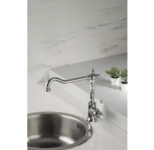 Küchenarmatur aus Chrom mit Spüle und Dekoration