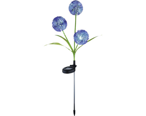 Dekorative Solarleuchte mit kugelförmigen Blüten für den Außenbereich.