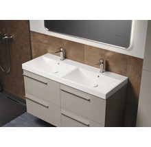 Badezimmer Waschtisch mit zwei Waschbecken, Armaturen und Schubladen