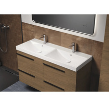 Badezimmer Waschtisch mit zwei Waschbecken, Armaturen und Schubladen