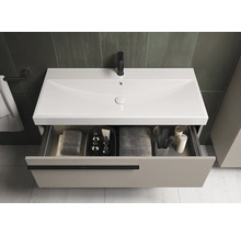 Waschtischunterschrank mit offenem Schubfach im Badezimmer