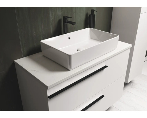 Modernes Badezimmer mit Aufsatzwaschbecken und Unterschrank