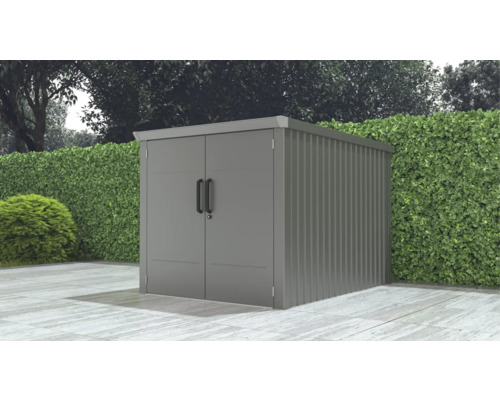 Metall Gerätehaus mit Doppeltür im Garten
