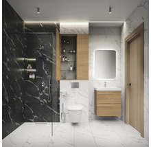 Modernes Badezimmer mit Dusche, Waschtisch und Toilette