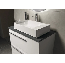 Waschtisch mit Unterschrank, Aufsatzwaschbecken, Armatur und Seifenspender