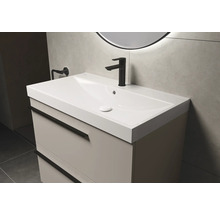 Waschtischunterschrank mit Waschbecken und Armatur im Badezimmer