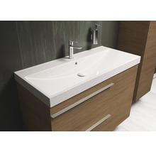 Waschtischunterschrank mit Waschbecken, Armatur und Seifenspender