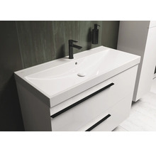 Waschtischunterschrank mit Aufsatzwaschbecken, Armatur und Seifenspender