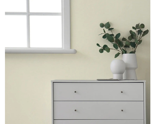 Szene mit Kommode, Dekoration und Wandfarbe