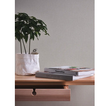 Dekorative Szene mit Zimmerpflanze, Büchern und Holzkonsole