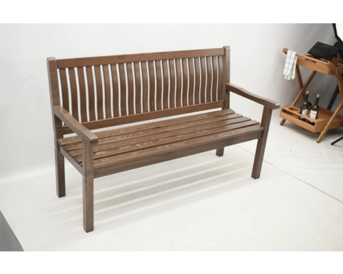 Holzgartenbank mit Armlehnen