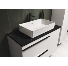Waschtisch mit Aufsatzwaschbecken, Unterschrank mit Schubladen und Armatur