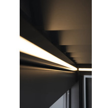 Nahaufnahme von Terrassenüberdachung mit LED-Beleuchtung