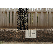 Sichtschutzelement mit Baummuster und 25 Zentimeter Erdungstiefe