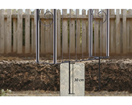 Einbetonieren eines Zauns mit 30 Zentimeter Tiefe im Boden