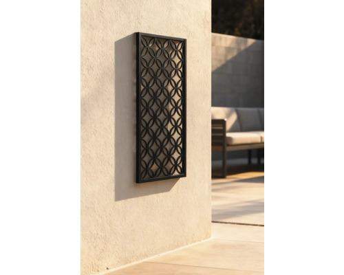 Dekoratives Wandpaneel mit kreisförmigem Muster zur Gartengestaltung