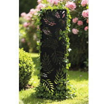 Dekorative Gartensäule aus Metall mit Blattmuster und Efeu