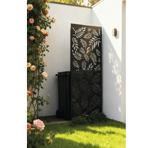 Mülltonnenbox mit Blättermuster im Garten