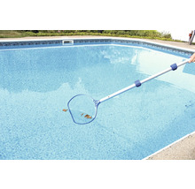 Schwimmbecken mit Laubkescher zur Reinigung