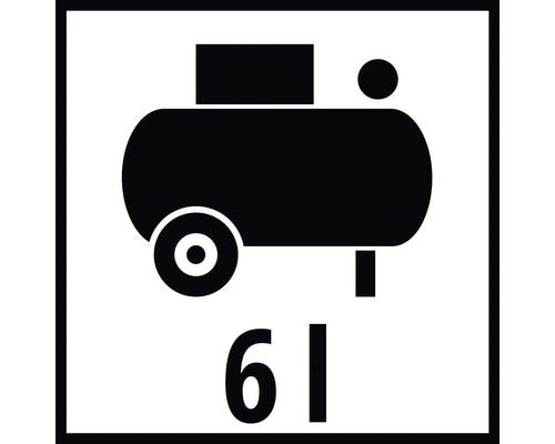 Symbol für einen Kompressor mit 6 Litern Volumen