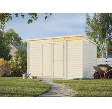 Holzgartenhaus mit Doppeltür im Garten