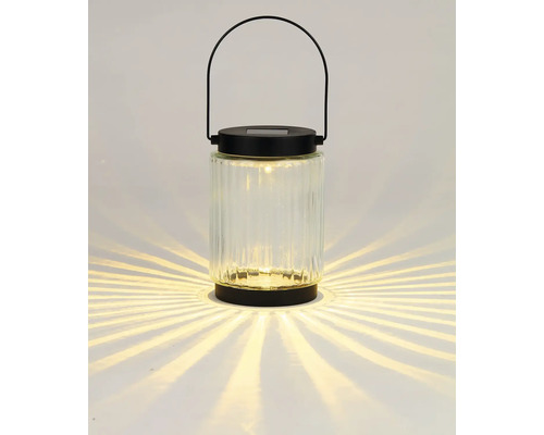 Solarleuchte aus Glas mit Tragegriff