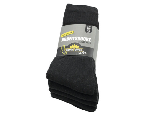 Fünf Paar schwarze Arbeitsstrümpfe Größe 39 bis 42 im Paket