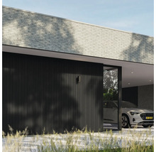 Modernes Haus mit Garage und geparktem Auto