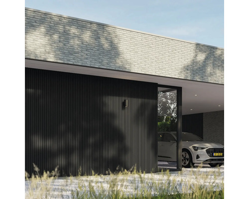 Modernes Haus mit Garage und geparktem Auto