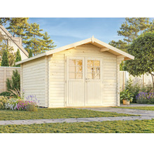 Holzgartenhaus mit Doppeltür im Garten