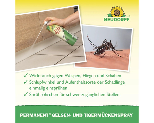 Anwendung von Neudorff Permanent Gelsen- und Tigermückenspray gegen Insekten
