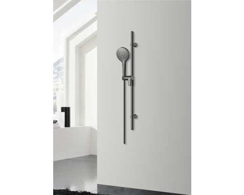 Handbrause mit Brausestange zur Wandmontage im Badezimmer.