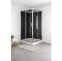 Duschkabine mit Schiebetür, Duschkopf und Brausestange