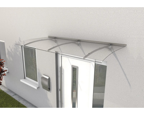 Türvordach aus transparentem Material über einer Haustür
