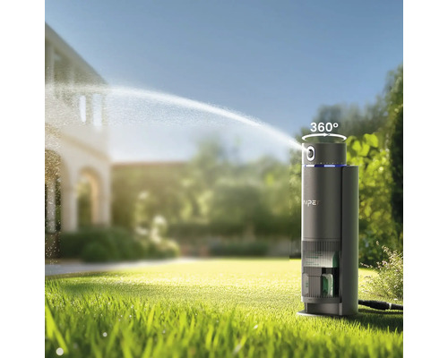 Aiper Rasensprenger mit 360 Grad Bewässerung auf Rasen