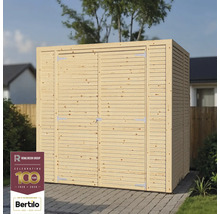 Holzgartenhaus mit Doppeltür im Außenbereich