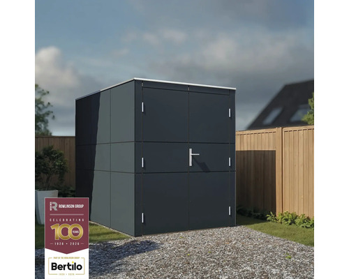 Gartenschrank mit Doppeltür auf einem Kiesweg