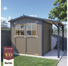 Gartenschuppen mit Doppeltür, Fenstern und Unterstand