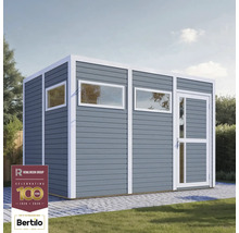 Gartenhaus aus Holz mit Fenstern und Tür