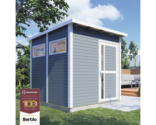 Gartenhaus aus Holz mit Fenstern und Tür